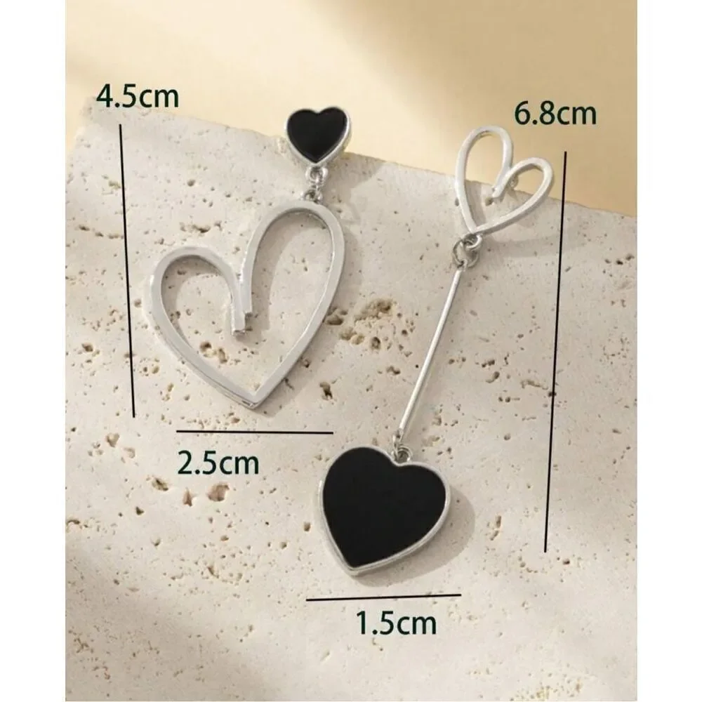 Asymmetrical Heart Earrings